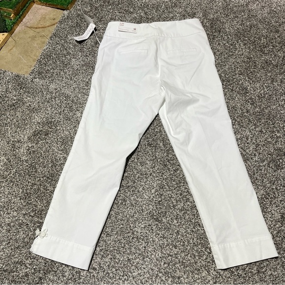 Soft Surroundings Womens Slim/Crop Capri Pants M Pull On Brightside White Note - Picture 12 of 14
